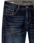 Mens Heritage Jeans Super Slim Fit Low Rise Ultra Dark Wash Cotton Polyester Elastane Subtle Distressing - Blue 63_331H455_AZU194052_8