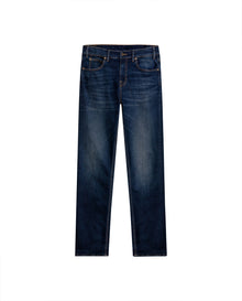 Mens Jeans Slim Fit Mid Rise Bootcut Dark Wash Cotton Recycled Polyester Elastane Clean Sustainable - Blue 63_331H701_AZU184028_3