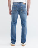 STRAIGHT FIT MID-RISE JEANS IN MEDIUM WASH