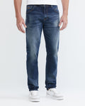 Men's Morrison Jeans Straight Fit Dark Wash Distressed PIW Blend 332E007 - 1