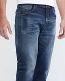 STRAIGHT FIT MID-RISE JEANS IN DARK WASH ST038