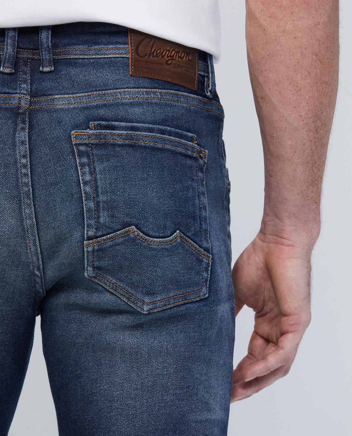 Men's Morrison Jeans Straight Fit Dark Wash Distressed PIW Blend 332E007 - 5