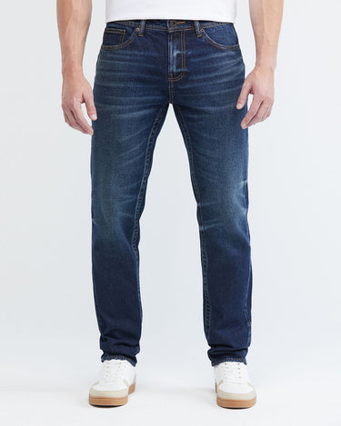 SLIM FIT MID-RISE DARK JEANS IN ULTRA DARK WASH