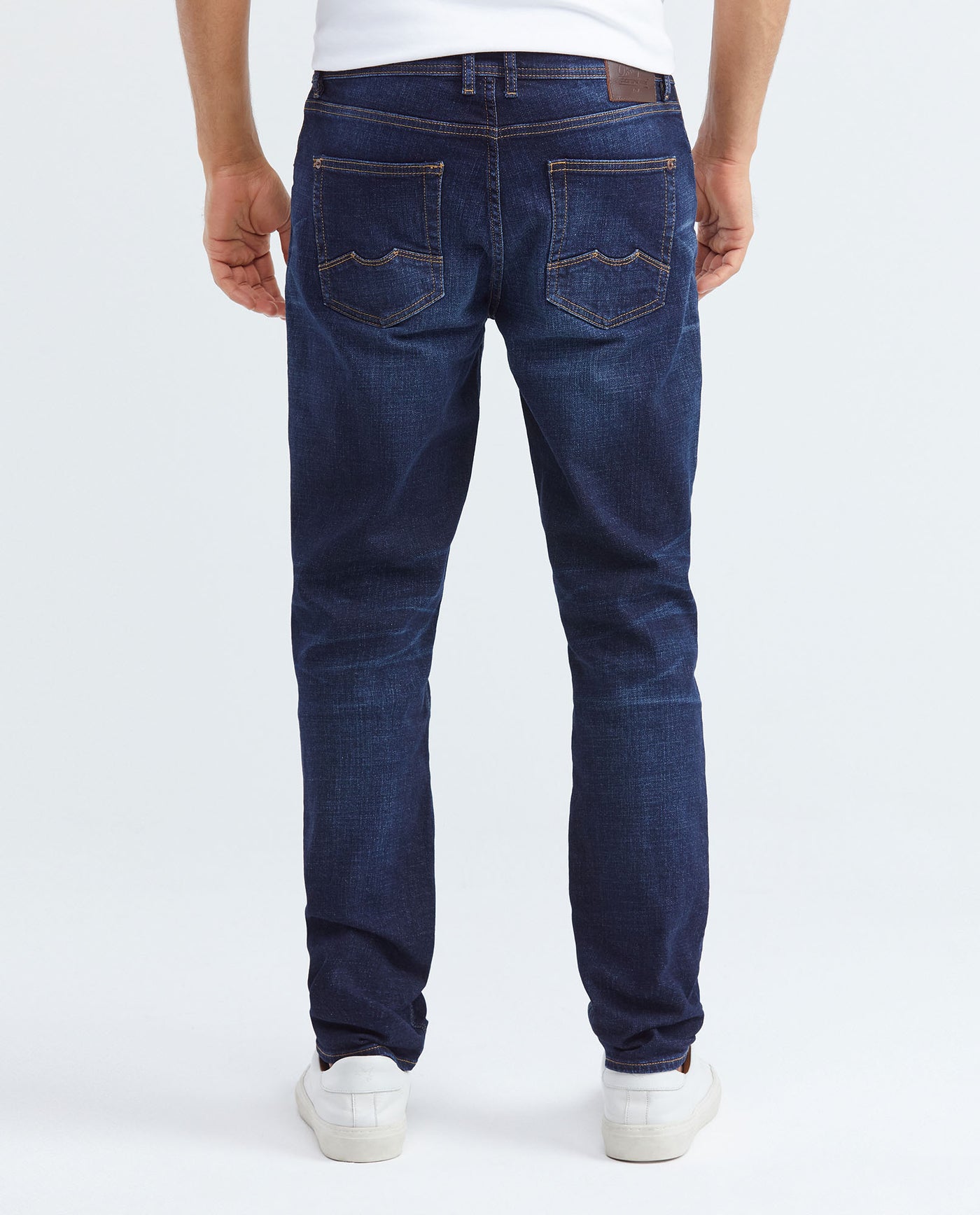 Men's Morrison Jeans Straight Bootcut Dark Wash Extended Subtle Distressing - 5