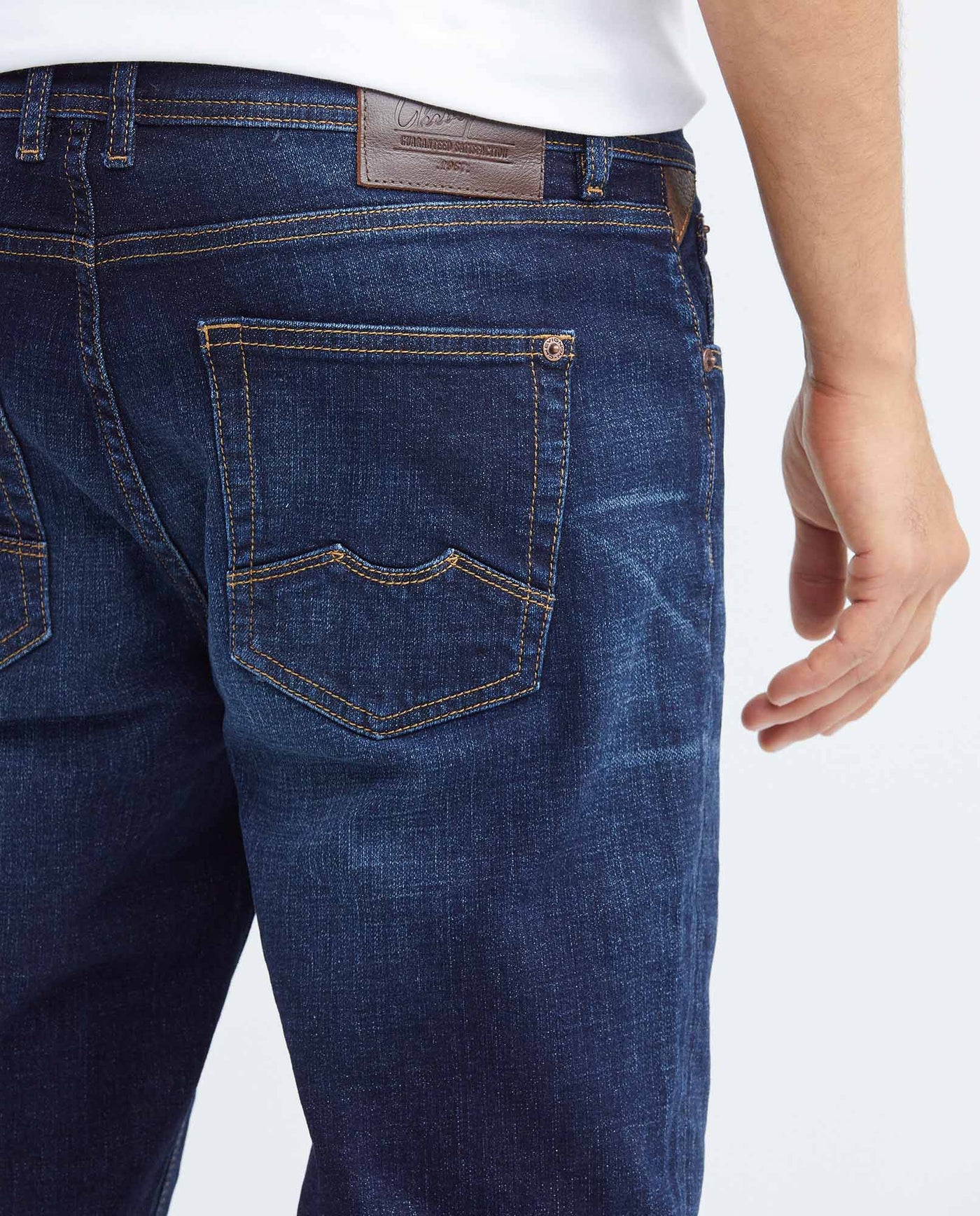 Men's Morrison Jeans Straight Bootcut Dark Wash Extended Subtle Distressing - 6