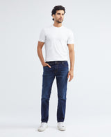 Men's Morrison Jeans Straight Bootcut Dark Wash Heel Extended Distressing - 2