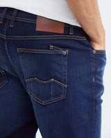 Men's Morrison Jeans Straight Bootcut Dark Wash Heel Extended Distressing - 6