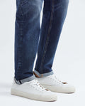 Men's Morrison Jeans Straight Bootcut Dark Wash Knee-Thigh Distressing - 5