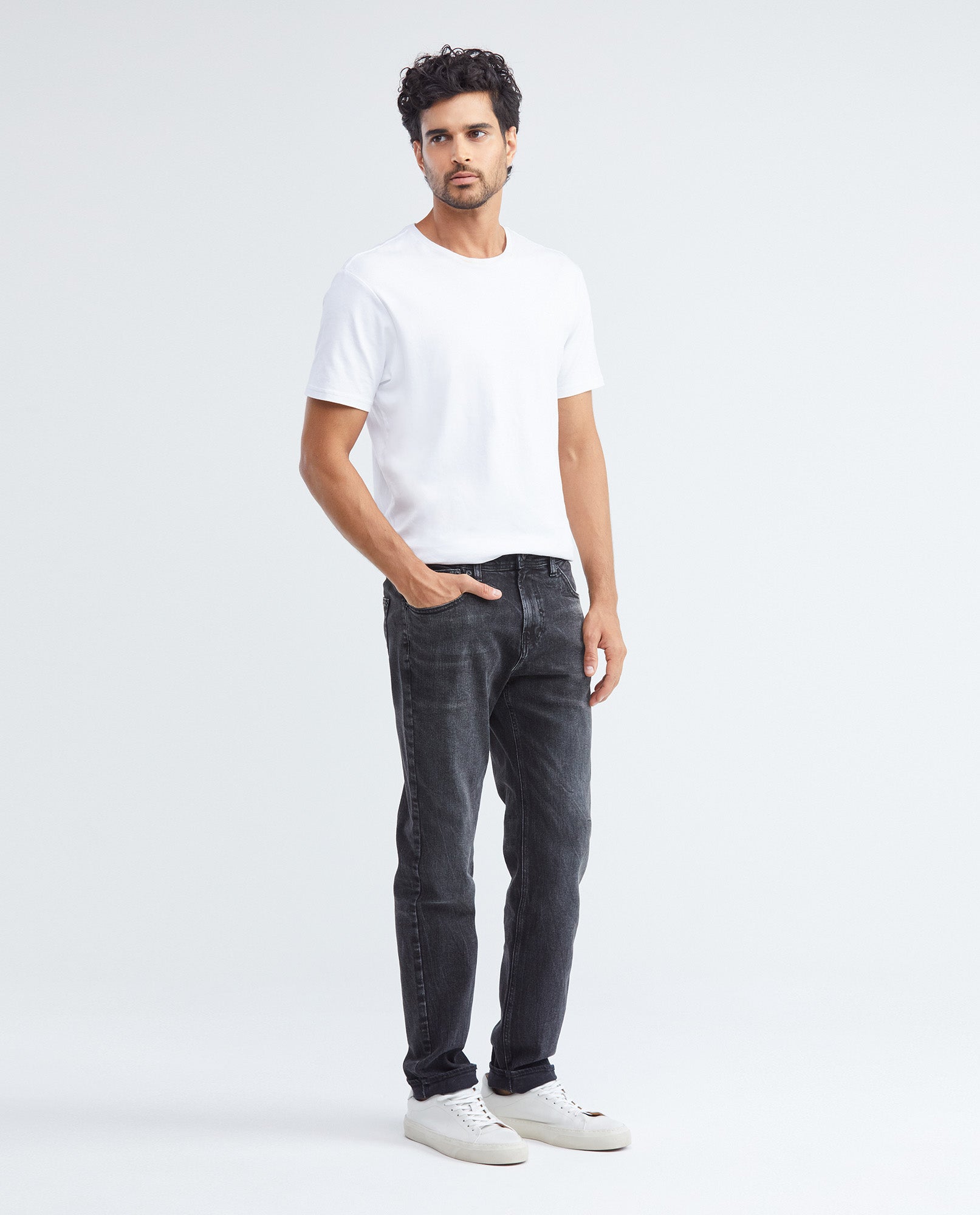 Men's Morrison Jeans Straight Bootcut Gray Wash Knee-Thigh Distressing 332F009 - 2