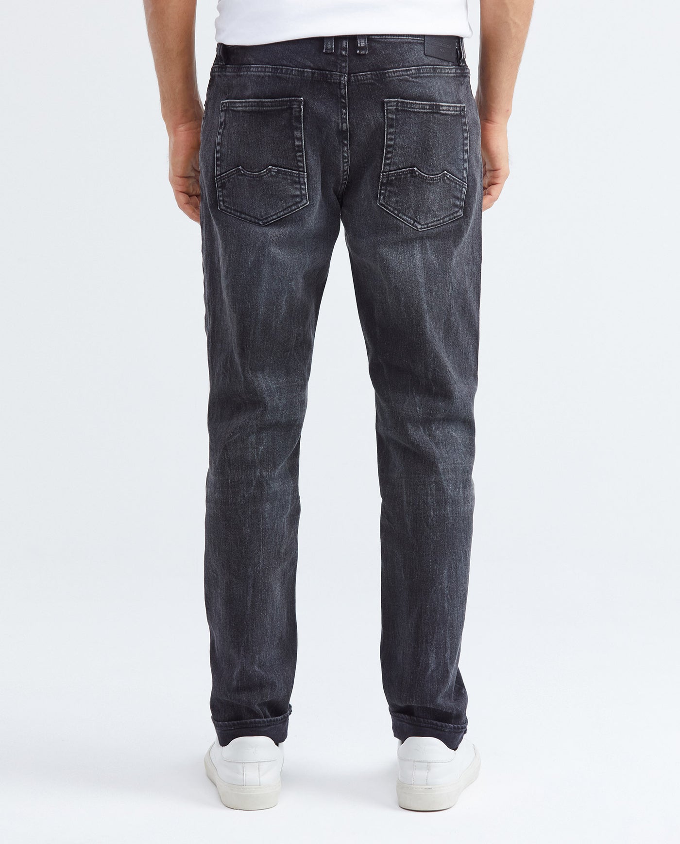 Men's Morrison Jeans Straight Bootcut Gray Wash Knee-Thigh Distressing 332F009 - 5