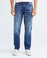 Men's Morrison Jeans Straight Bootcut Medium Wash Recycled Knee-Thigh Distressing 332F010 - 1