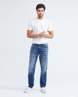 Men's Morrison Jeans Straight Bootcut Medium Wash Recycled Knee-Thigh Distressing 332F010 - 2