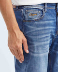 Men's Morrison Jeans Straight Bootcut Medium Wash Recycled Knee-Thigh Distressing 332F010 - 3