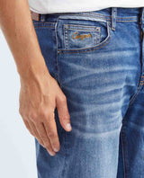 Men's Morrison Jeans Straight Bootcut Medium Wash Recycled Knee-Thigh Distressing 332F010 - 3