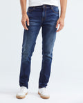 Men's Famous Jeans Slim Fit Dark Wash Recycled Blend Subtle Vintage - 1