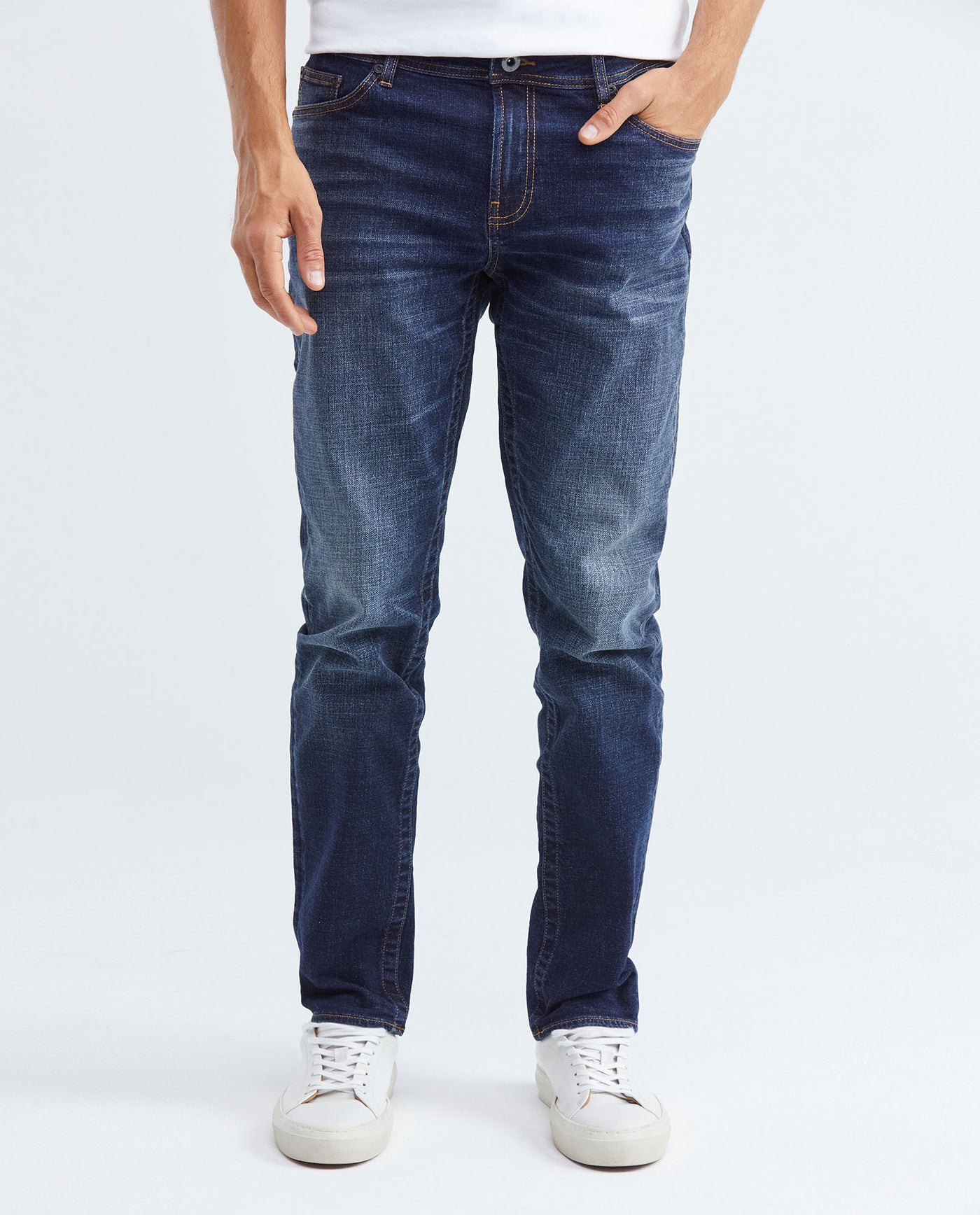 Men's Famous Jeans Slim Fit Dark Wash Subtle Vintage in Cotton Stretch Blend 332F020 - 1