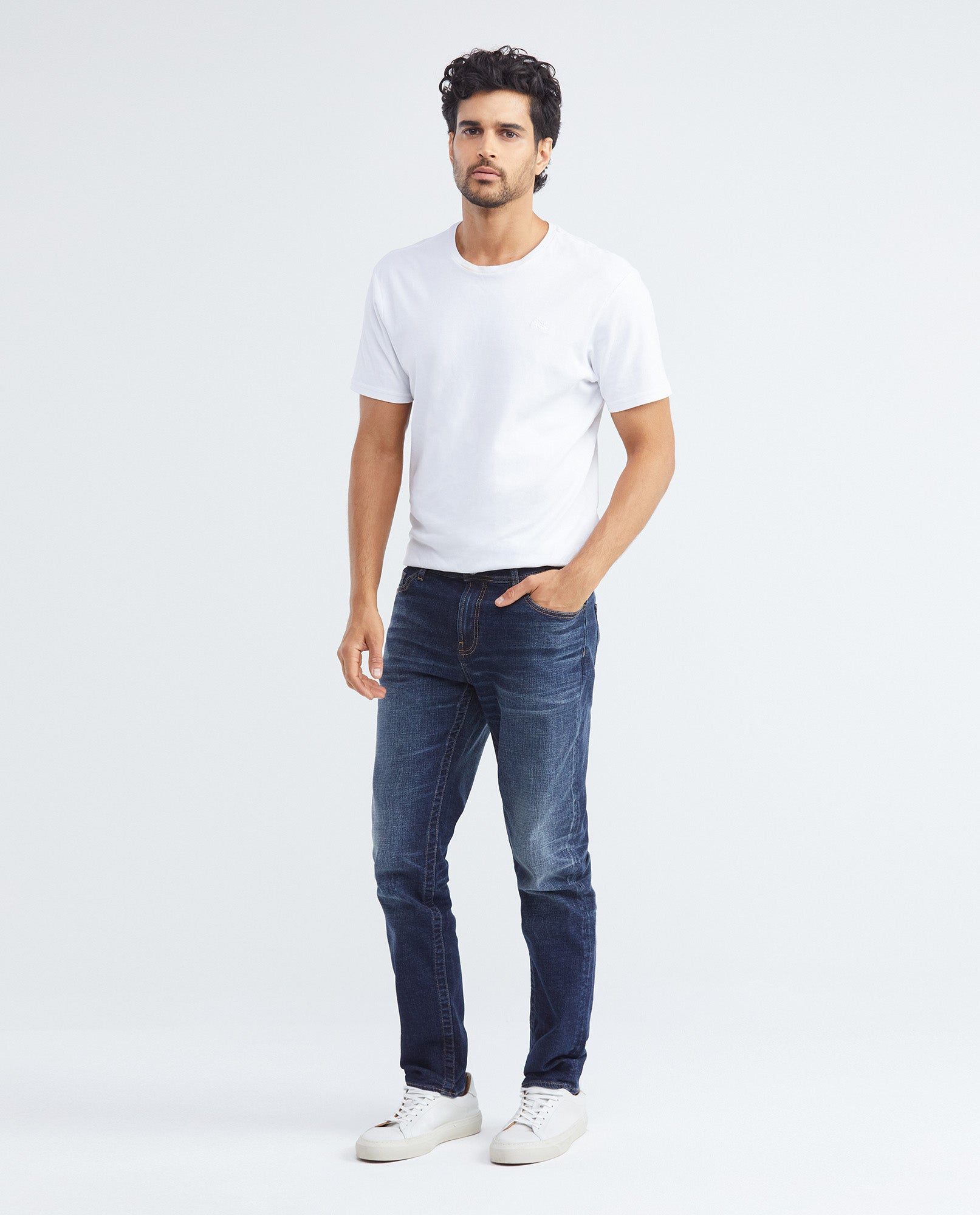 Men's Famous Jeans Slim Fit Dark Wash Subtle Vintage in Cotton Stretch Blend 332F020 - 2
