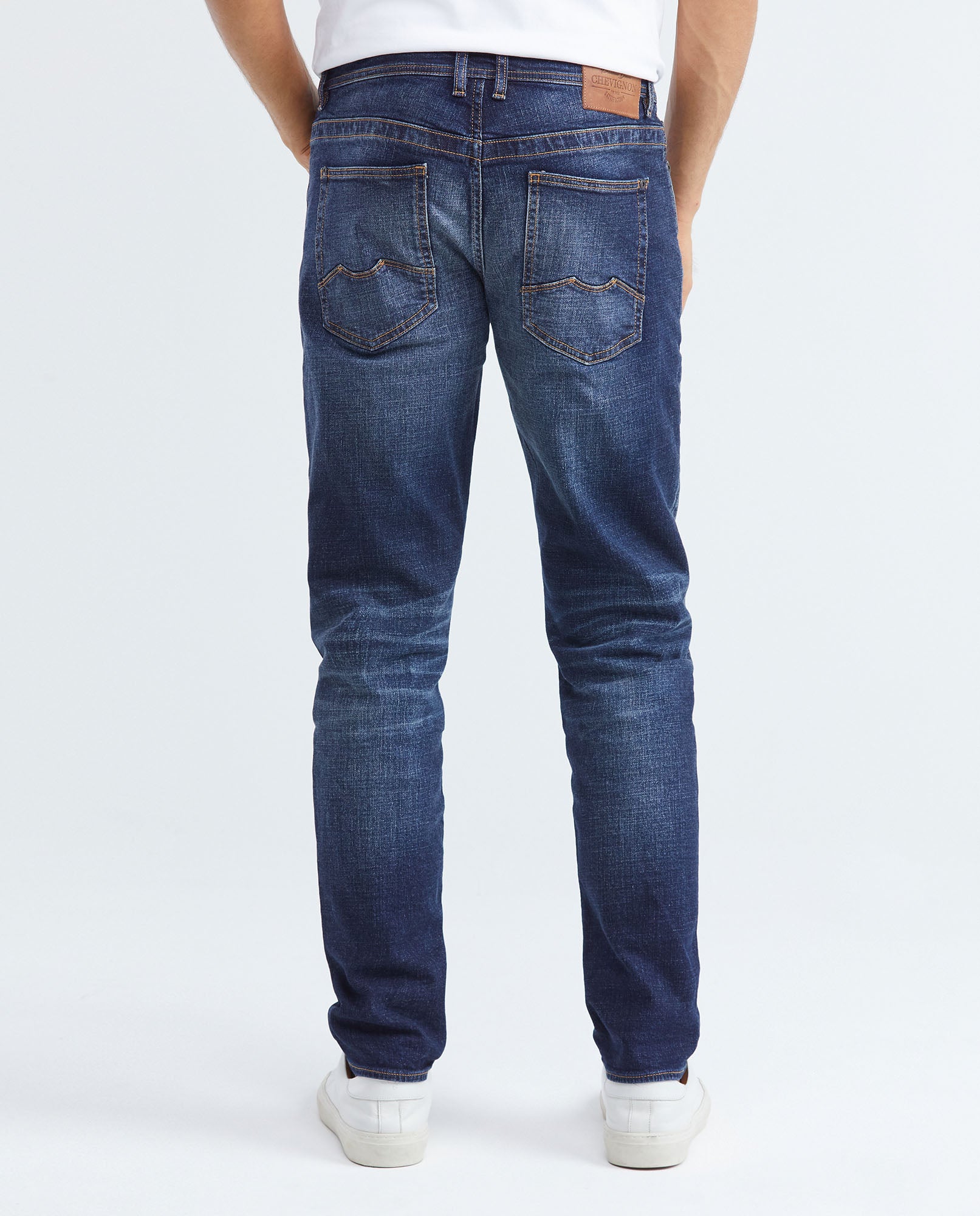 Men's Famous Jeans Slim Fit Dark Wash Subtle Vintage in Cotton Stretch Blend 332F020 - 5