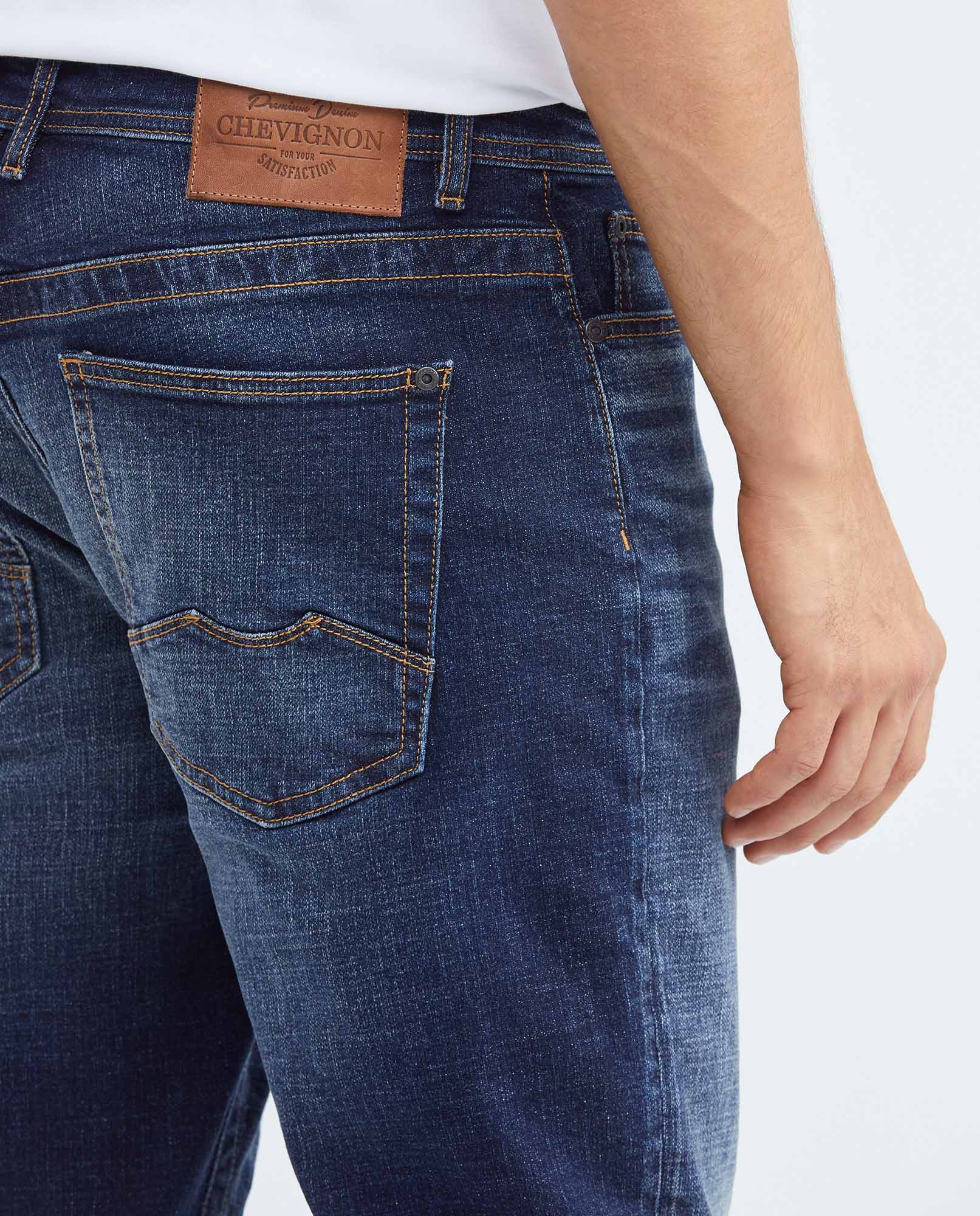 Men's Famous Jeans Slim Fit Dark Wash Subtle Vintage in Cotton Stretch Blend 332F020 - 6