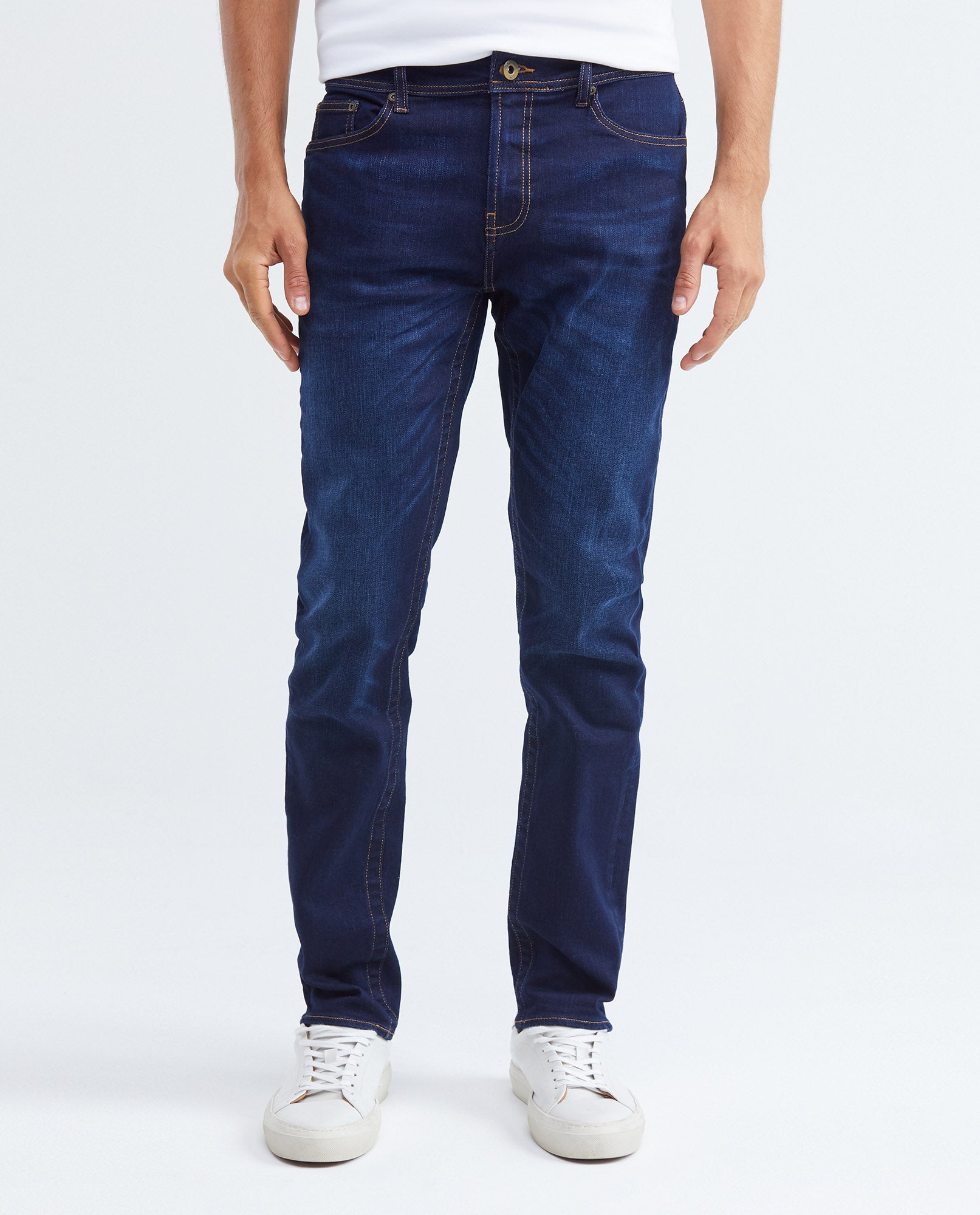 Men's Famous Jeans Slim Fit Dark Wash Double Recycled Blend Subtle Vintage 332F021 - 1