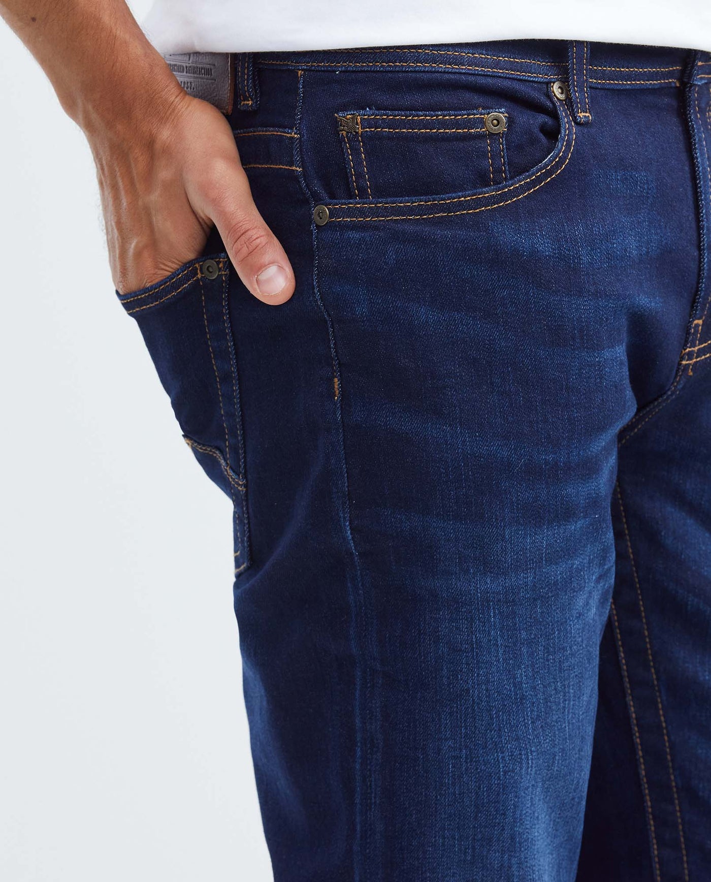 Men's Famous Jeans Slim Fit Dark Wash Double Recycled Blend Subtle Vintage 332F021 - 3