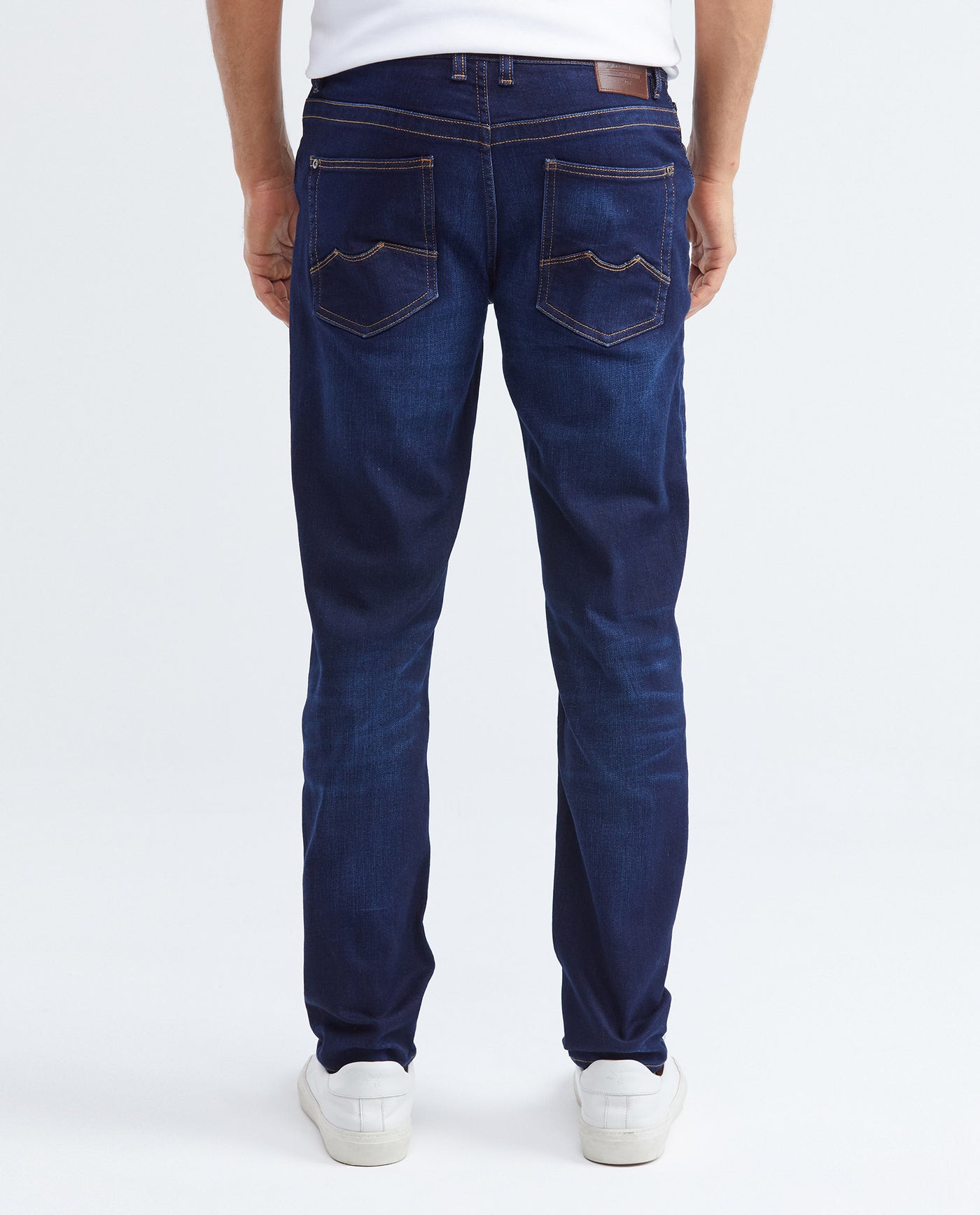 Men's Famous Jeans Slim Fit Dark Wash Double Recycled Blend Subtle Vintage 332F021 - 4