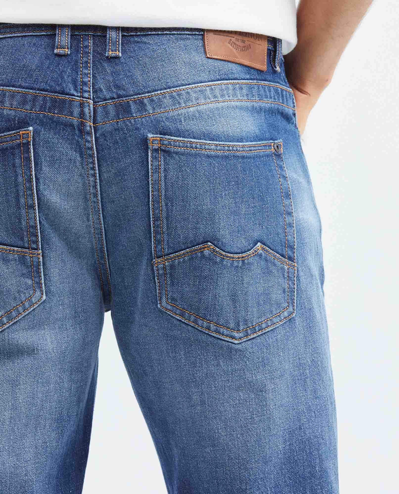 Men's Famous Jeans Slim Fit Medium Wash Subtle Vintage 332F022 - 6