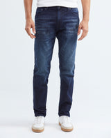 Jean for Men Super Slim Fit, Rider, Super Slim Boot - Dark Blue + Ripped - Blue 332F029 - 1