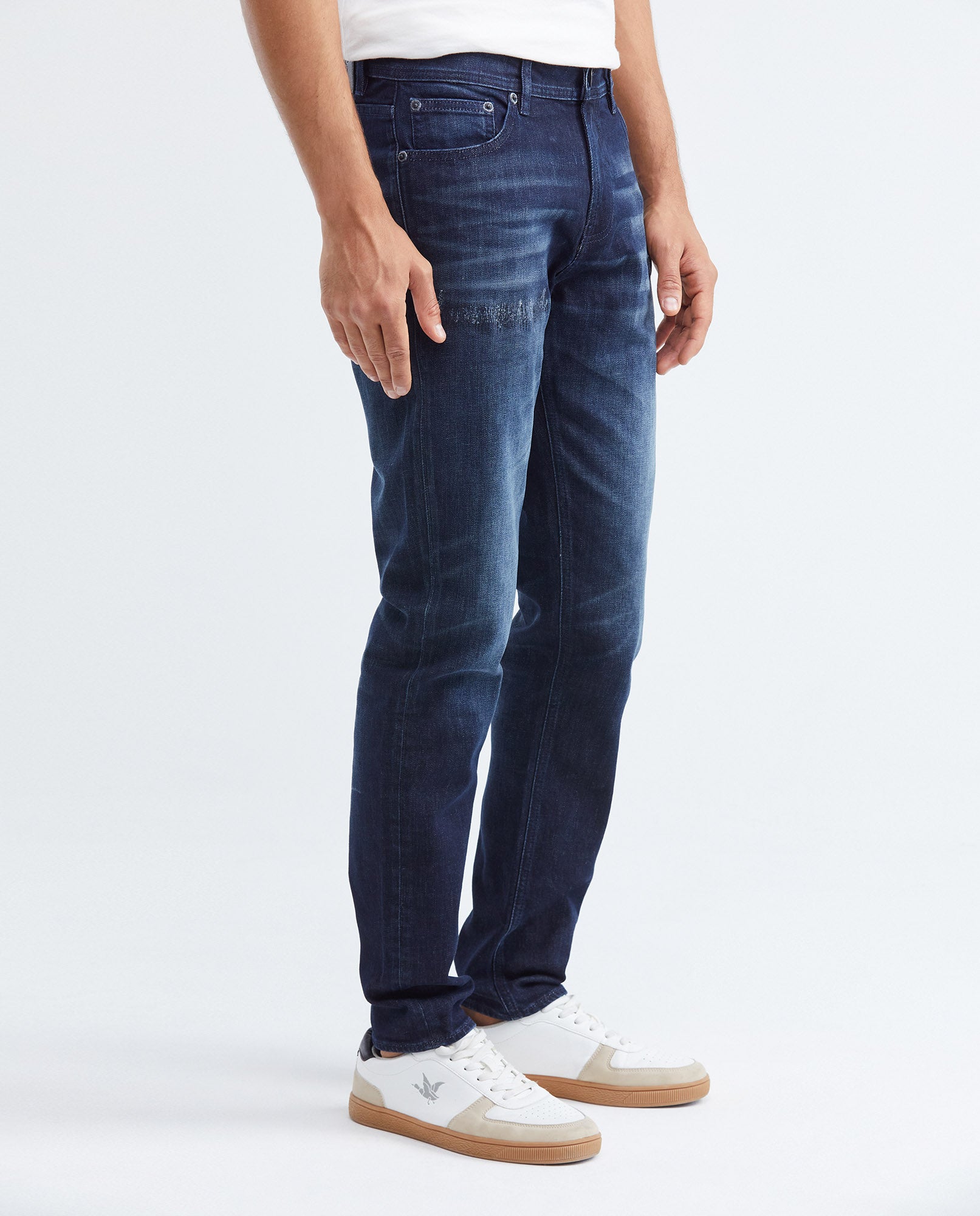 Jean for Men Super Slim Fit, Rider, Super Slim Boot - Dark Blue + Ripped - Blue 332F029 - 3