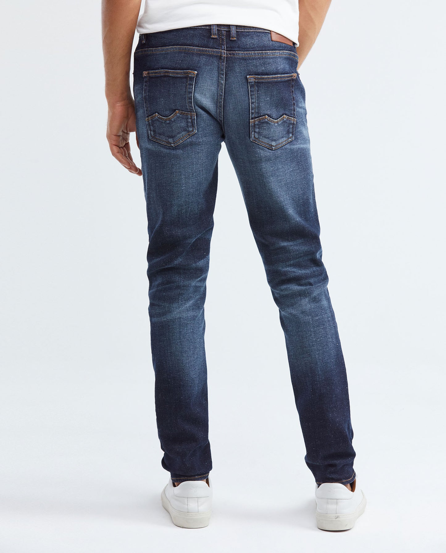 Men's Jeans Super Slim Fit, Rider, Super Slim Boot - Dark Vintage Blue Japanese Denim - Blue - 5