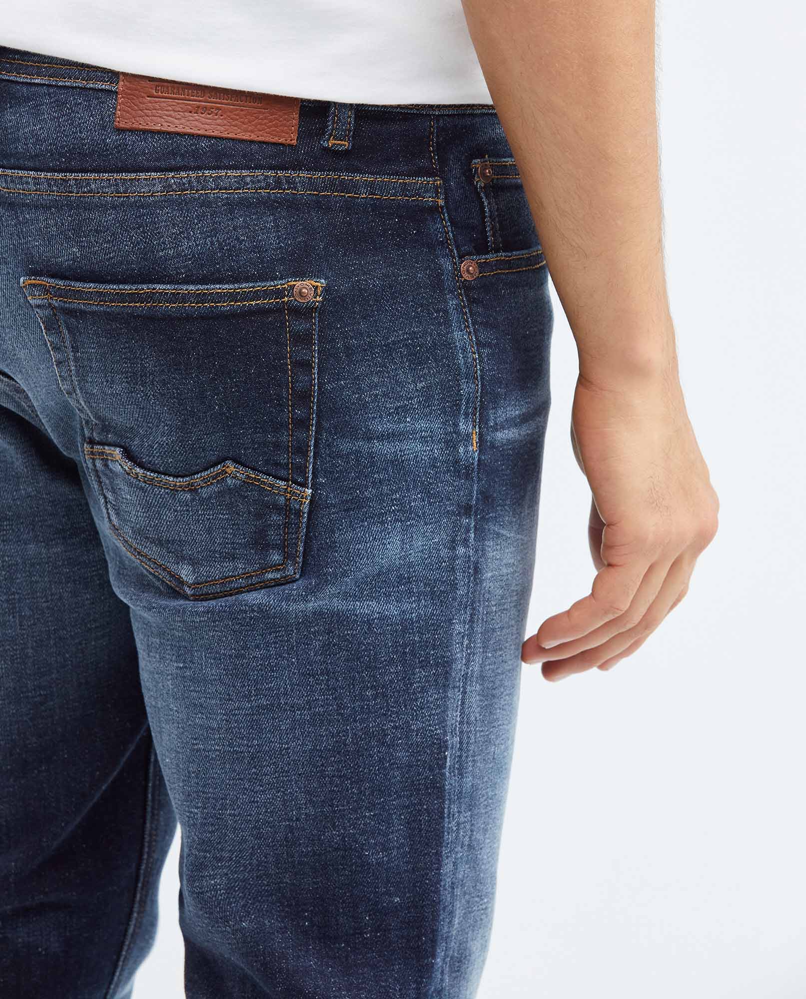 Men's Jeans Super Slim Fit, Rider, Super Slim Boot - Dark Vintage Blue Japanese Denim - Blue - 6