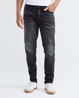 Men's Rider Jeans Slim Fit Gray Wash Distressing Low-Rise - 1
