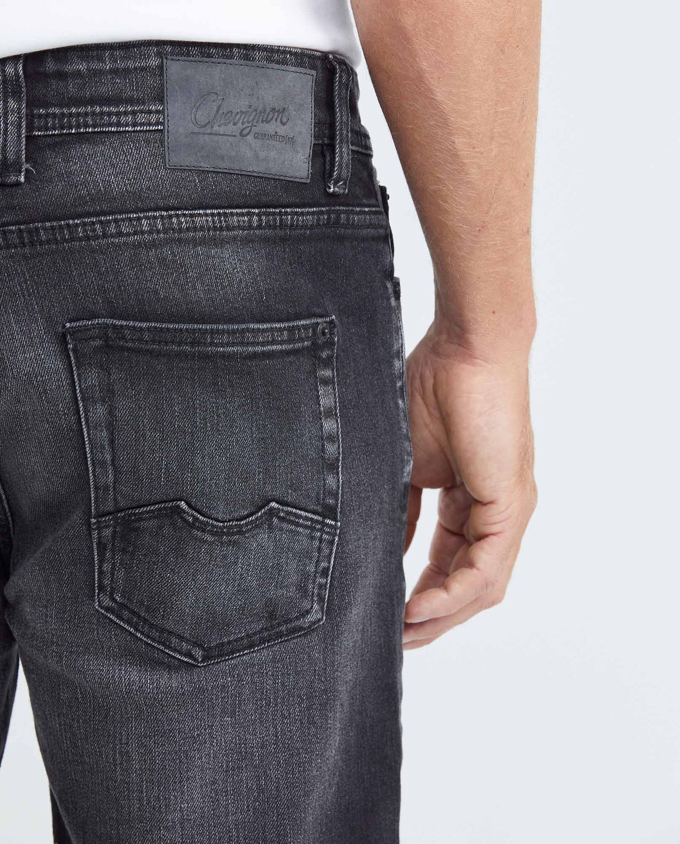 Men's Rider Jeans Slim Fit Gray Wash Distressing Low-Rise - 6