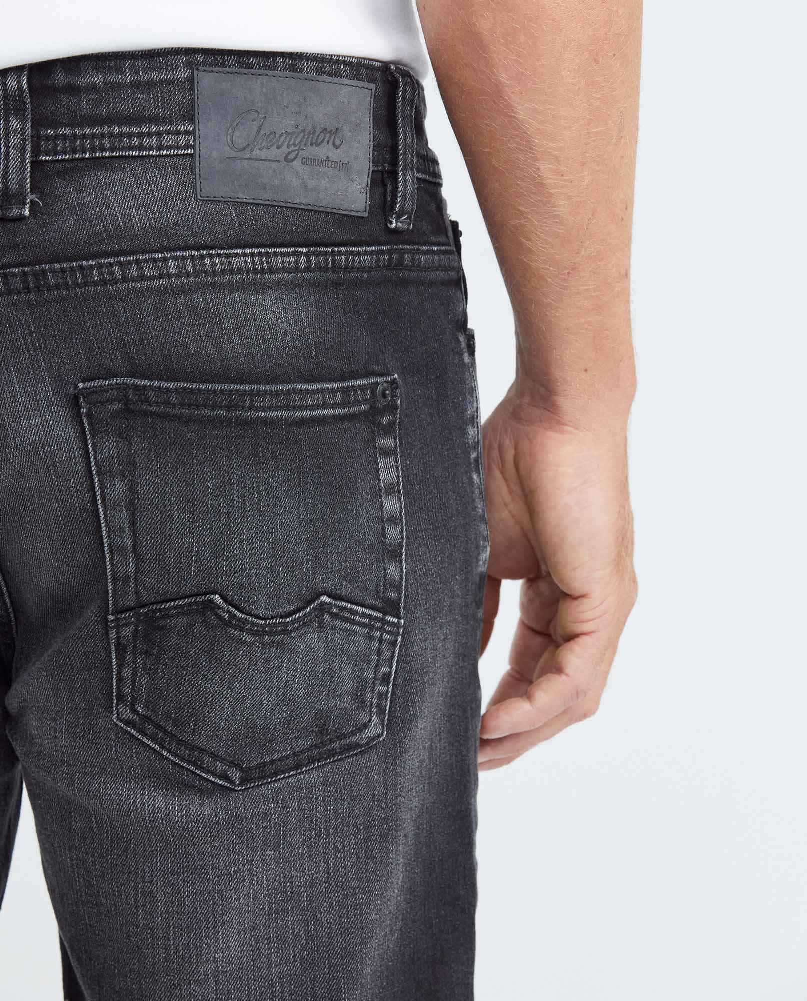Men's Rider Jeans Slim Fit Gray Wash Distressing Low-Rise - 6