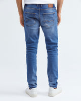 Jean for Men Super Slim Fit, Rider, Super Slim Boot - Medium Blue + Rips - Blue 332F032 - 4
