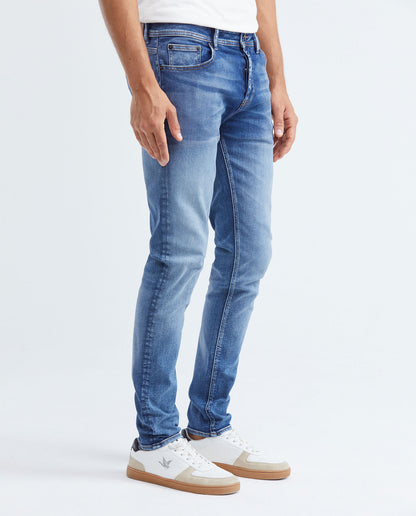 Men's Jeans Super Slim Fit, Rider, Super Slim Boot - Medium Vintage Blue - Blue - 3