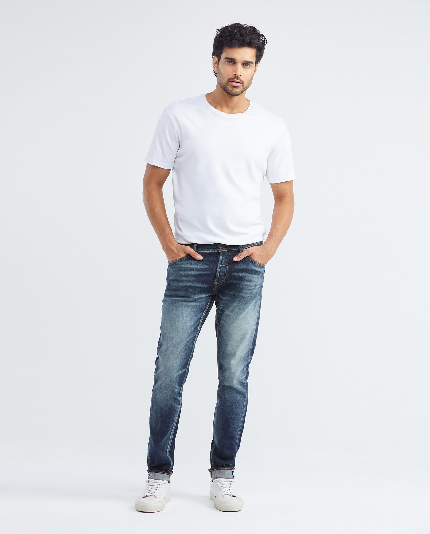 Men's Rider Heritage Jeans Super Slim Fit Dark Gray Wash Distressing Low-Rise 332F451 - 2
