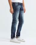 Men's Rider Heritage Jeans Super Slim Fit Dark Gray Wash Distressing Low-Rise 332F451 - 3
