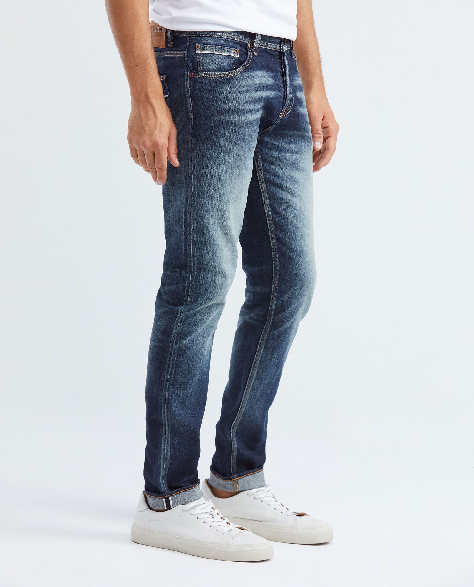 Men's Rider Heritage Jeans Super Slim Fit Dark Gray Wash Distressing Low-Rise 332F451 - 3
