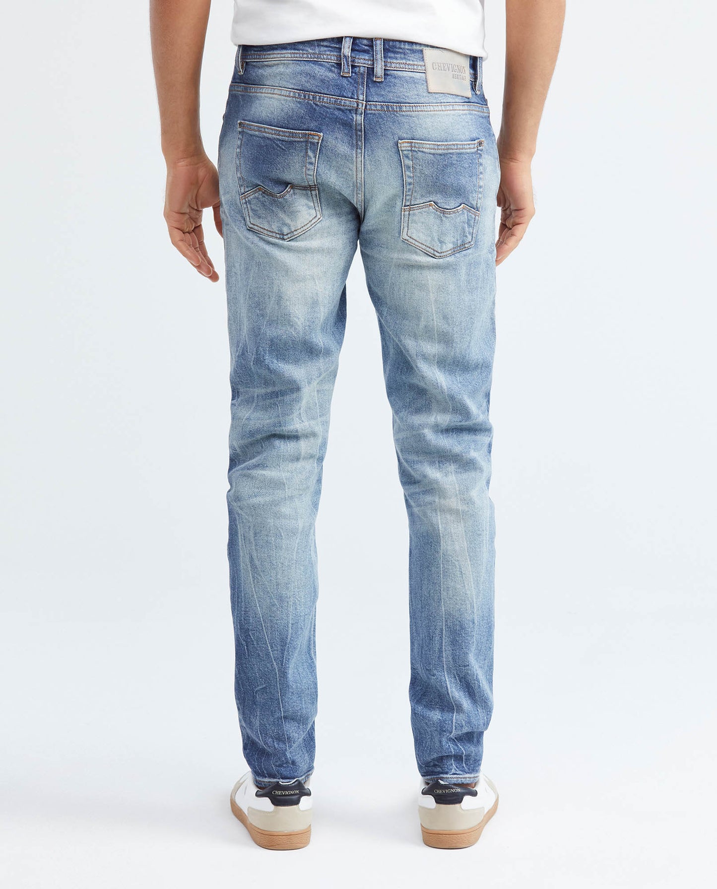 Men's Jeans, Super Slim Fit, Rider, Super Slim Boot - Heritage Ultra Dark Strong Wear + Ripped - Blue - 6