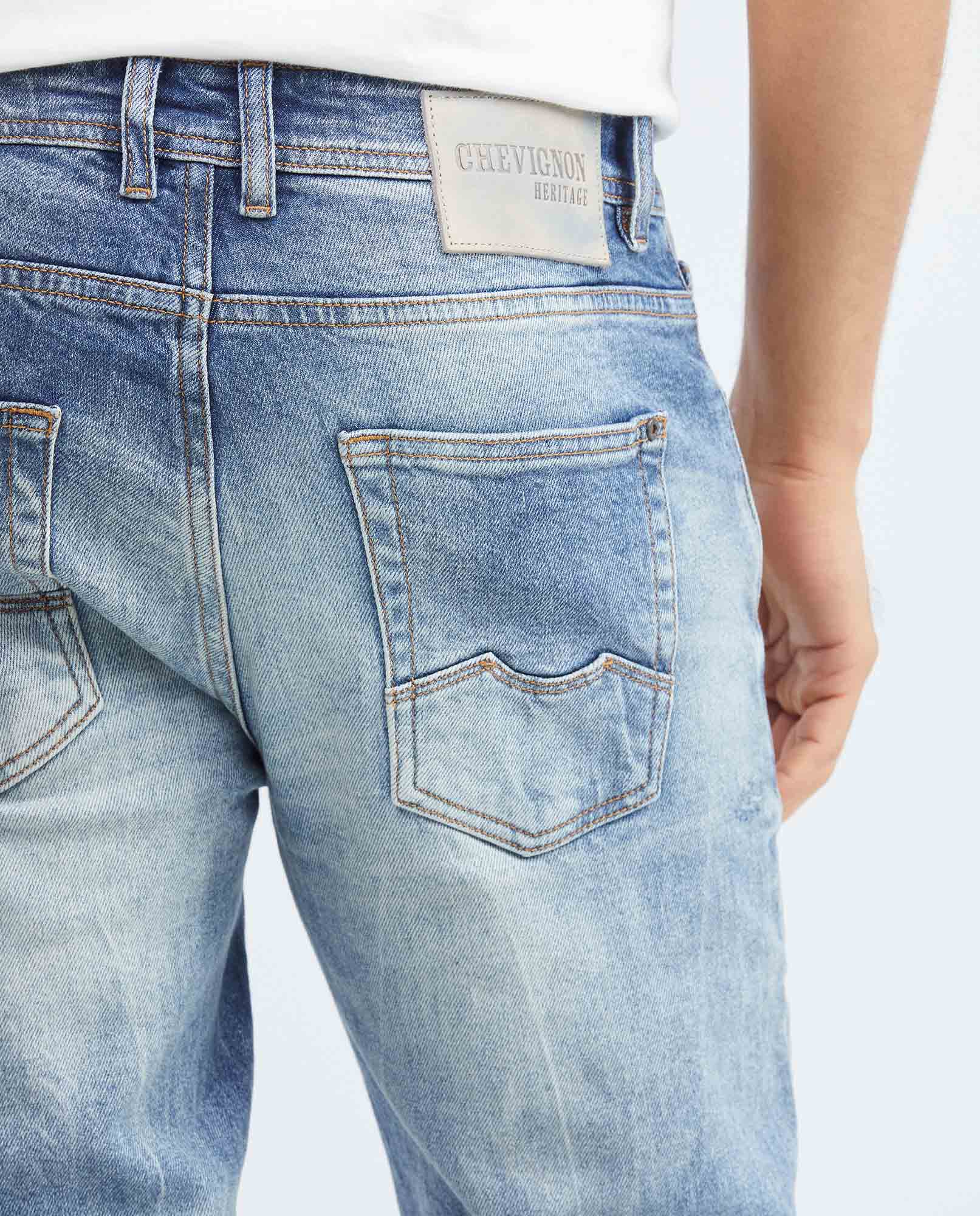 Men's Jeans, Super Slim Fit, Rider, Super Slim Boot - Heritage Ultra Dark Strong Wear + Ripped - Blue - 7