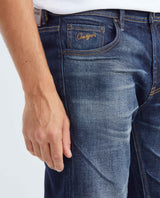 Men's Morrison Heritage Jeans Straight Bootcut Ultra Dark Heel Extended Distressing 332F454 - 3