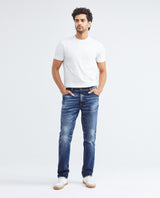 Men's Morrison Heritage Jeans Straight Bootcut Dark Wash Extended Distressing 332F455 - 2