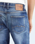 Men's Morrison Heritage Jeans Straight Bootcut Dark Wash Extended Distressing 332F455 - 5
