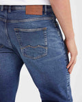 Jean Relaxed Fit High Waist Boot Cut Dark Blue Vintage Wash for Men - Blue 332G000 - 5