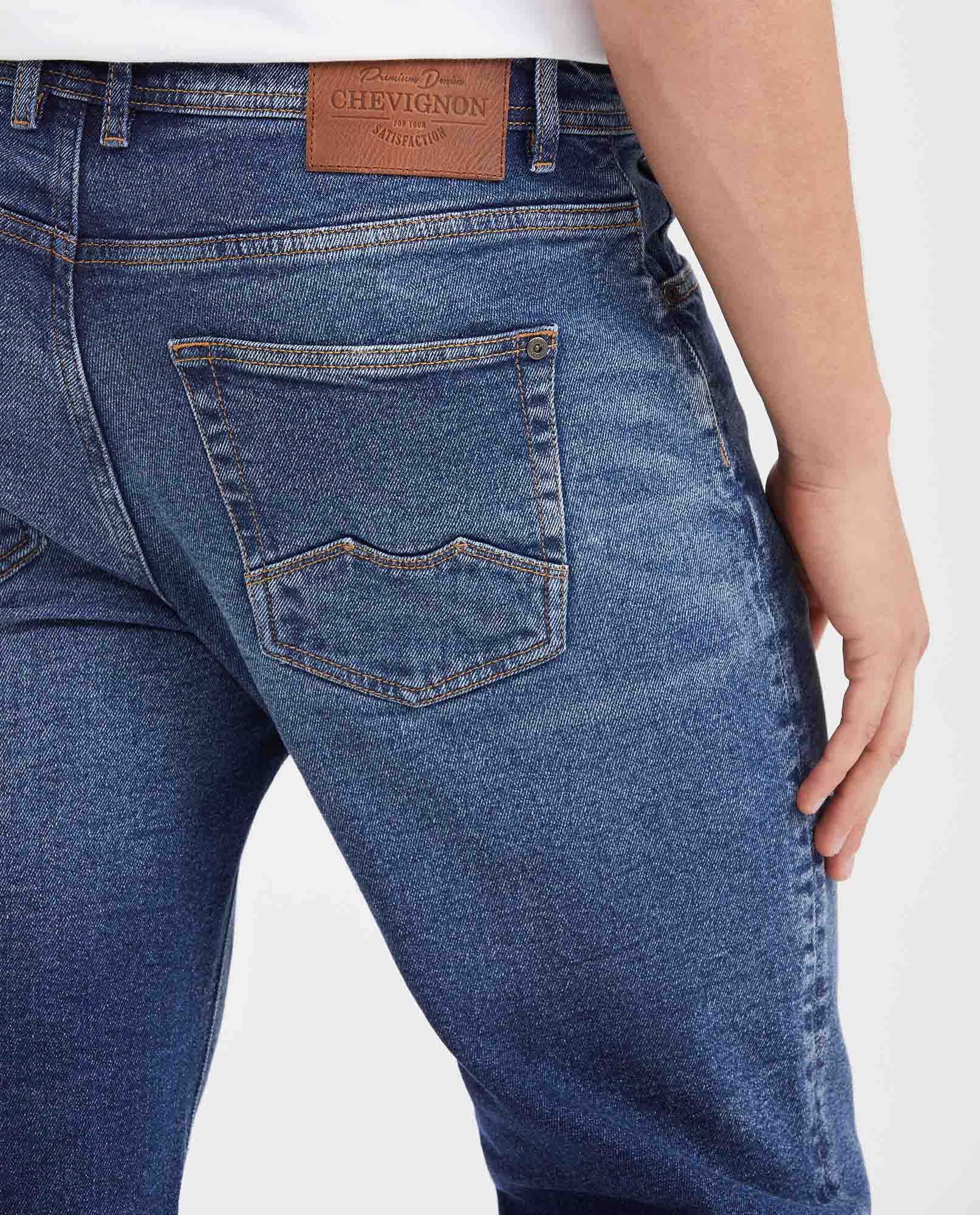 Jean Relaxed Fit High Waist Boot Cut Dark Blue Vintage Wash for Men - Blue 332G000 - 5