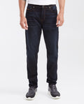 Men's Jeans, Straight Fit Mid-Rise Slim Boot - Ultra Dark Blue 332G003 - 1
