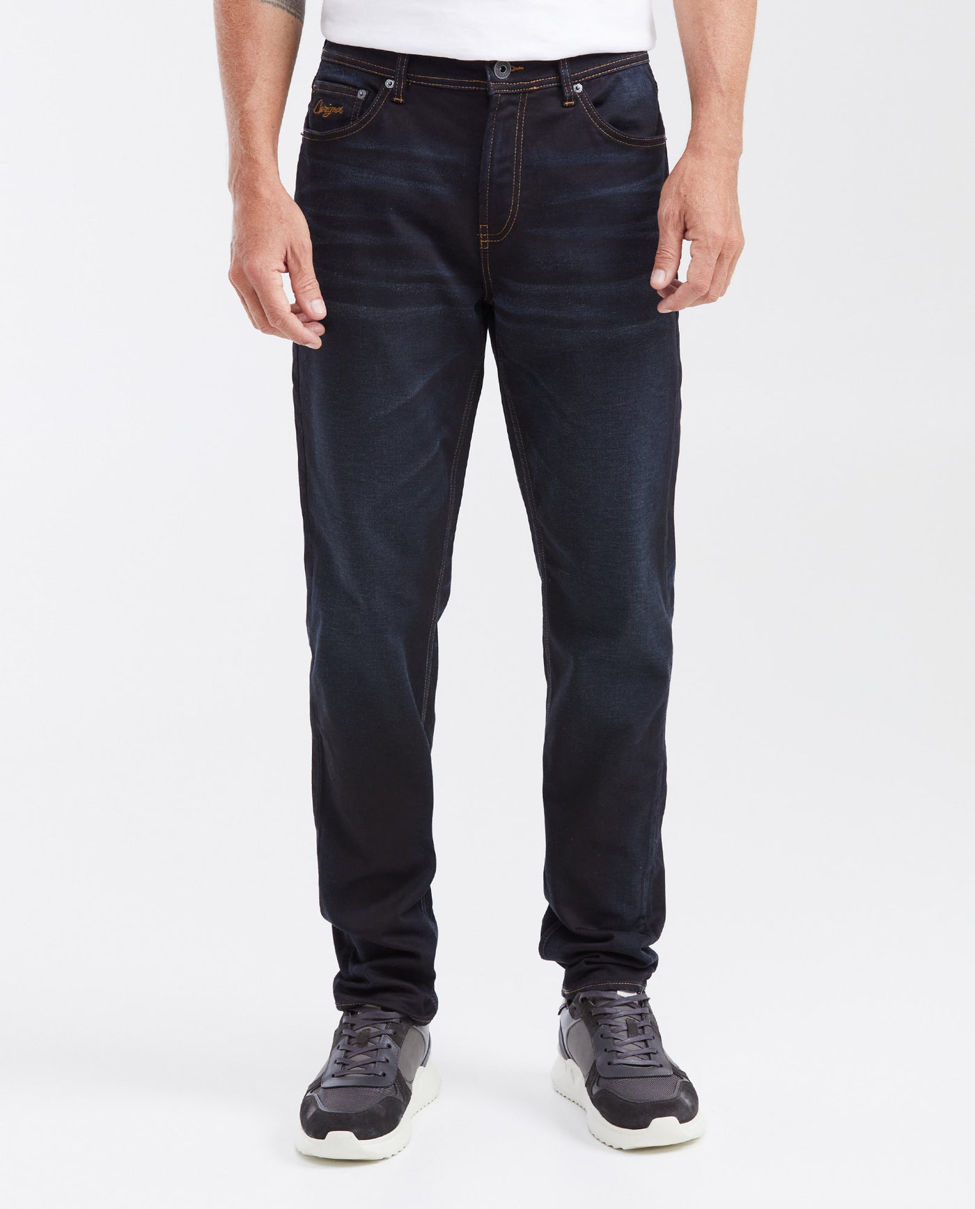 Men's Jeans, Straight Fit Mid-Rise Slim Boot - Ultra Dark Blue 332G003 - 1