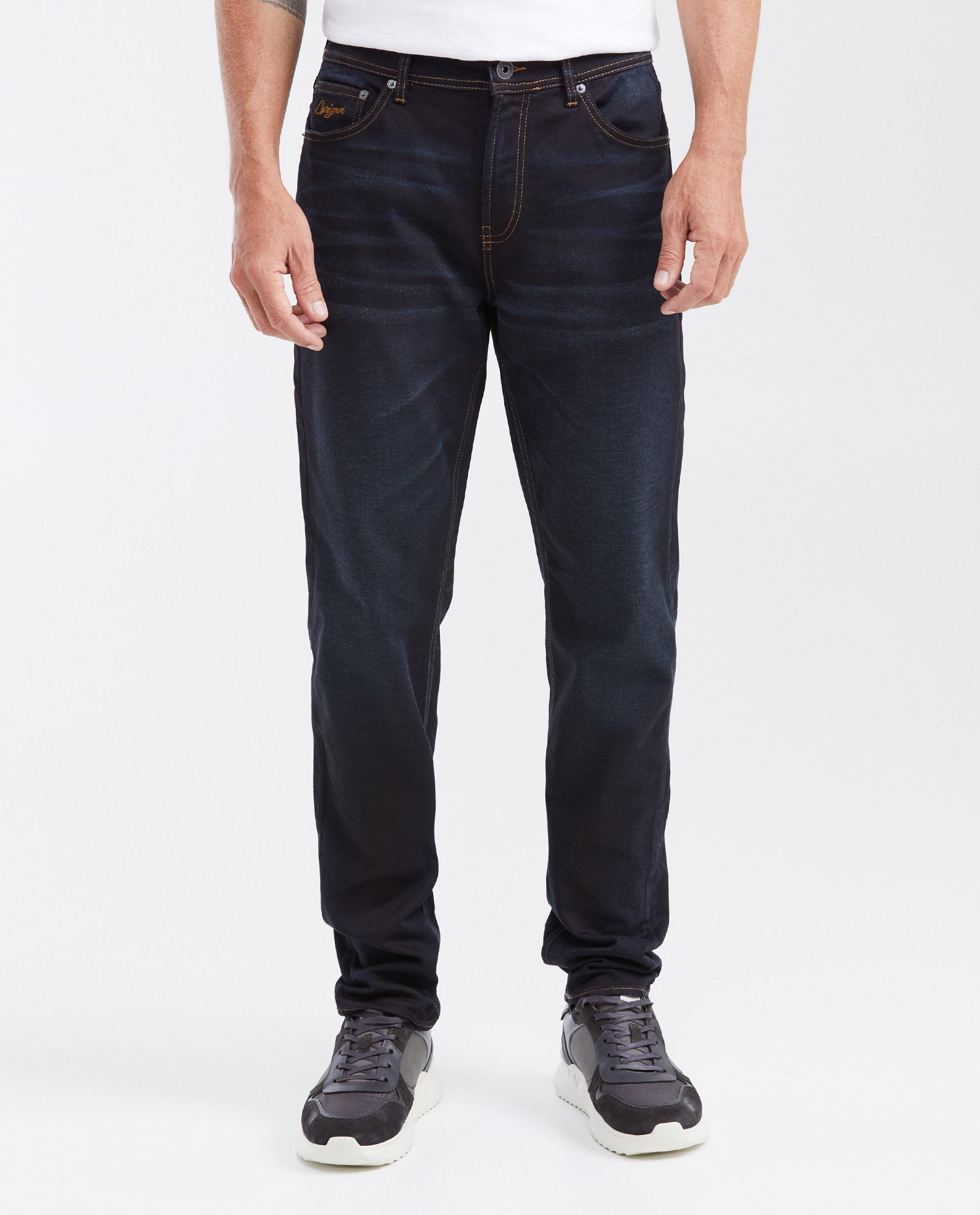 Men's Jeans, Straight Fit Mid-Rise Slim Boot - Ultra Dark Blue 332G003 - 1