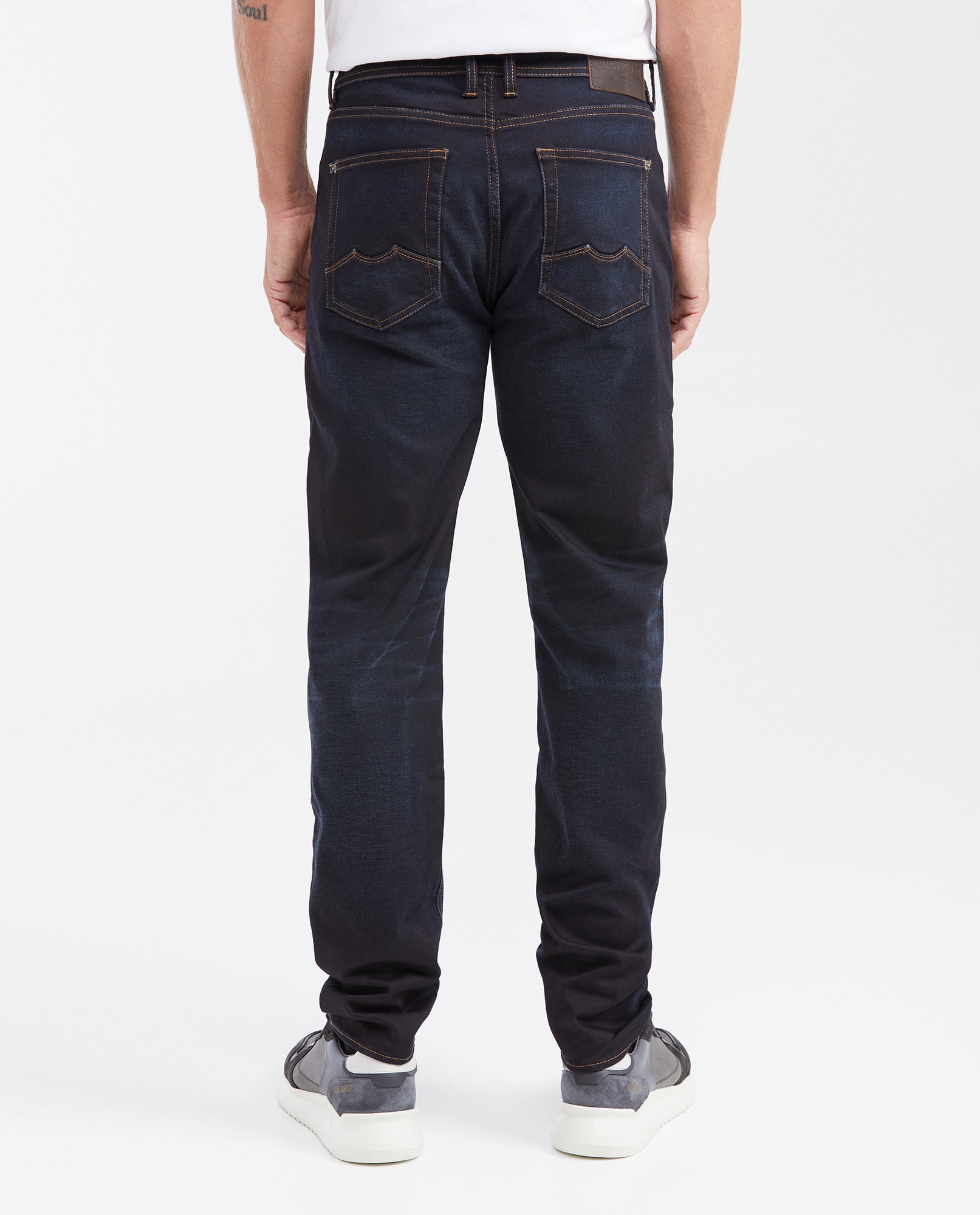 Men's Jeans, Straight Fit Mid-Rise Slim Boot - Ultra Dark Blue 332G003 - 4